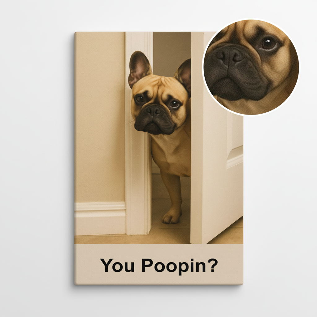 You Poopin? Frenchie Canvas Wrap