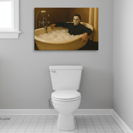 Michael Myers Bubble Bath Canvas Wrap