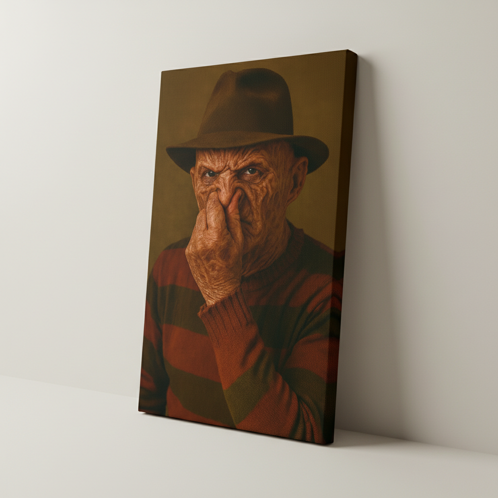 Stink Face Freddy Funny Halloween Canvas Wrap