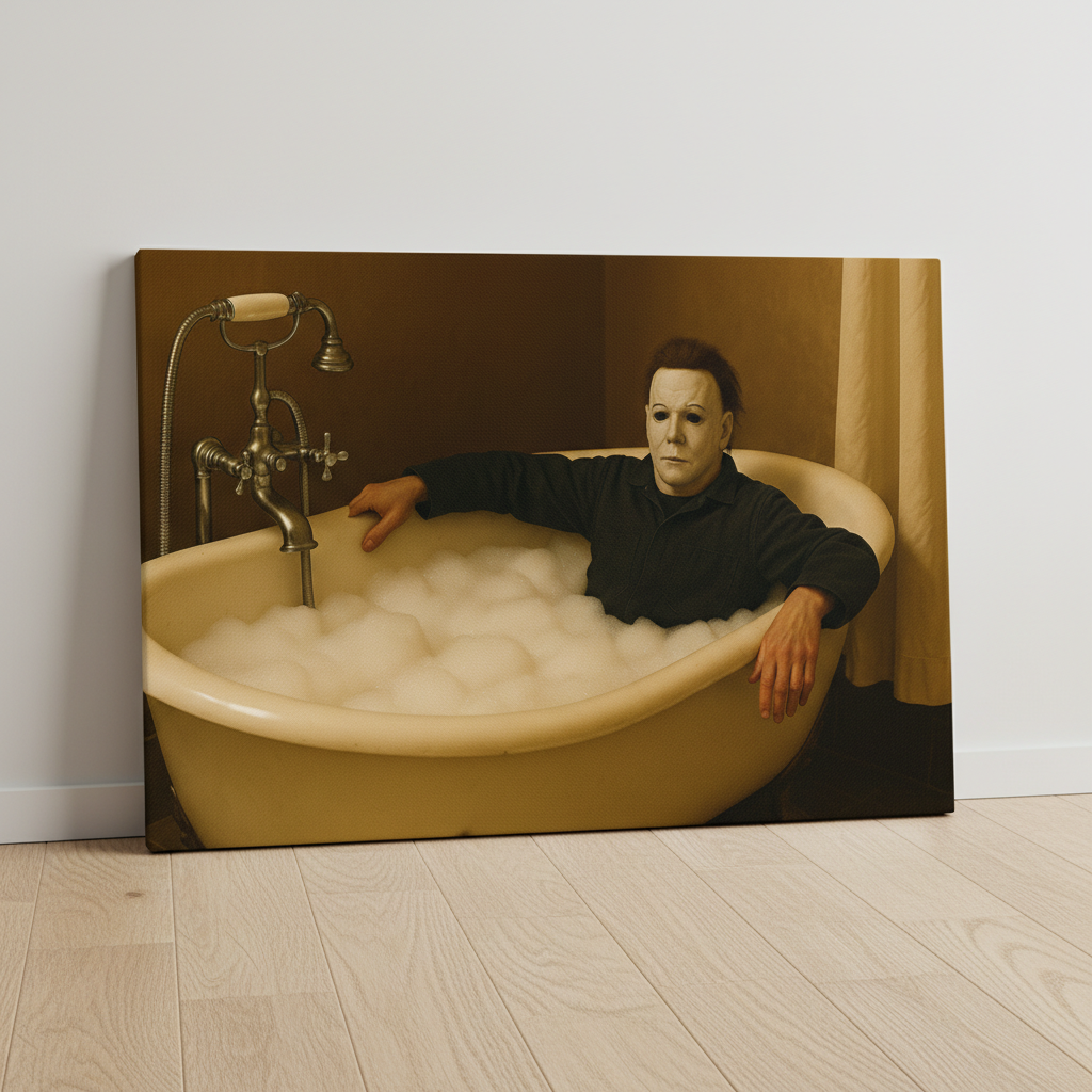 Michael Myers Bubble Bath Canvas Wrap