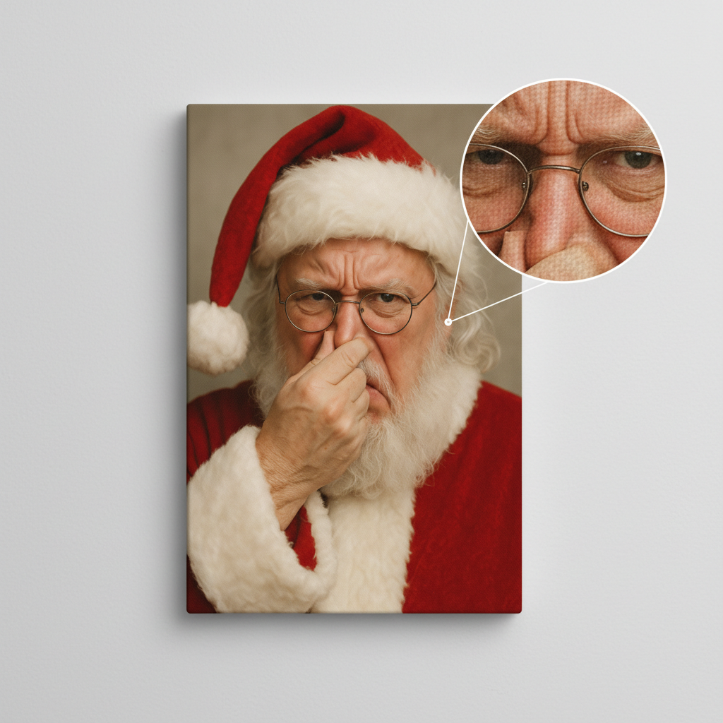 Santa Clause Stink Face canvas wrap