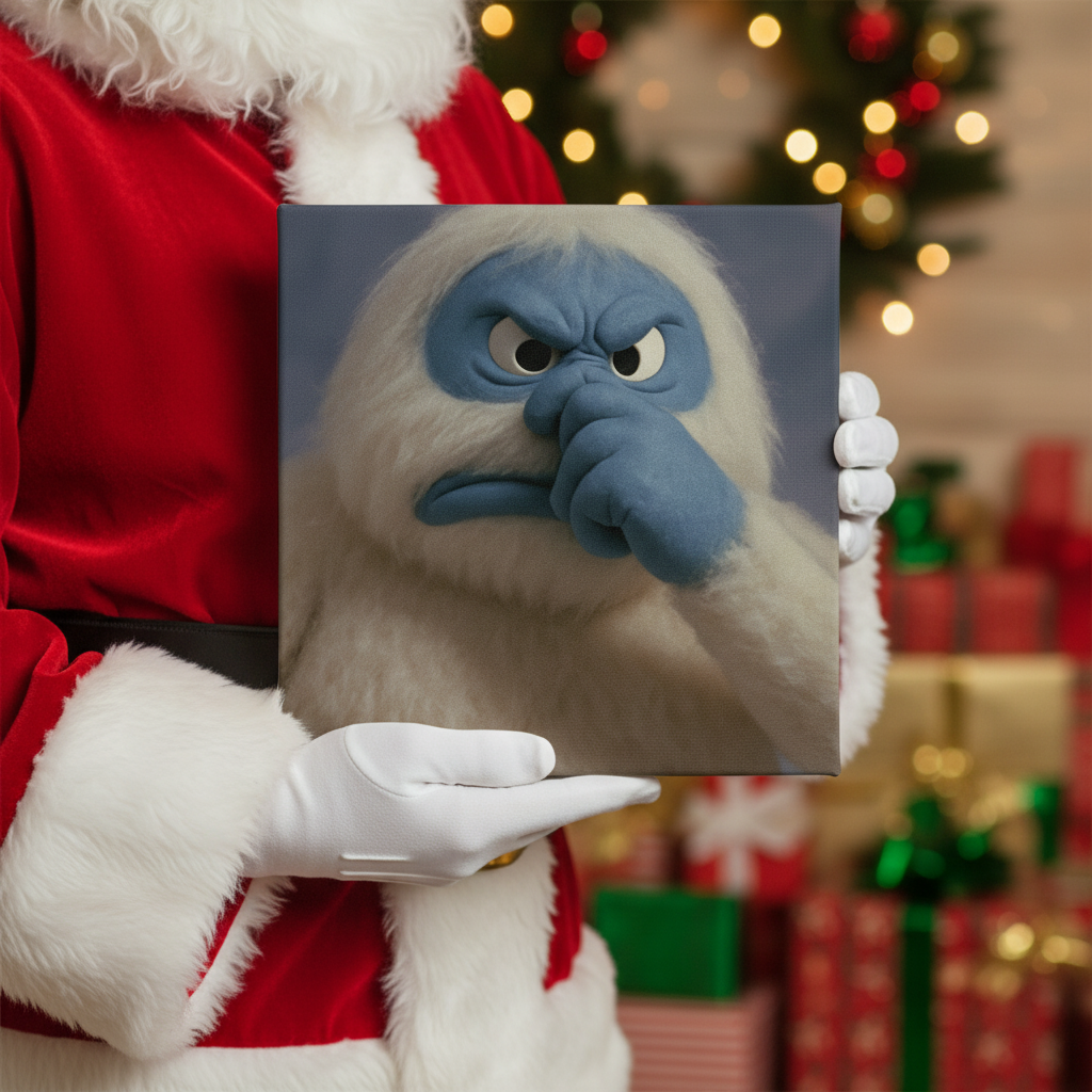 Amodamal Snowman Stink Face Canvas Wrap – Yeti or Not, It Stinks!