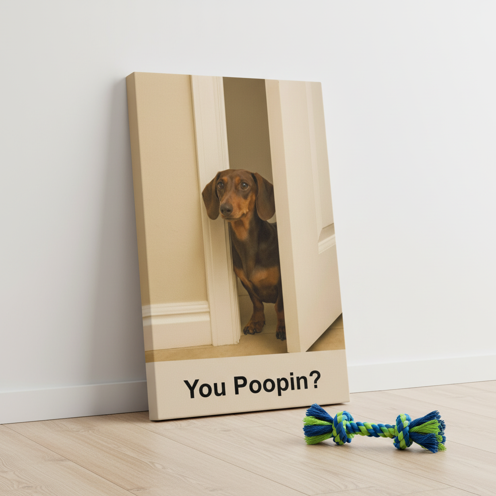 You Poopin? Dachshund Canvas Wrap
