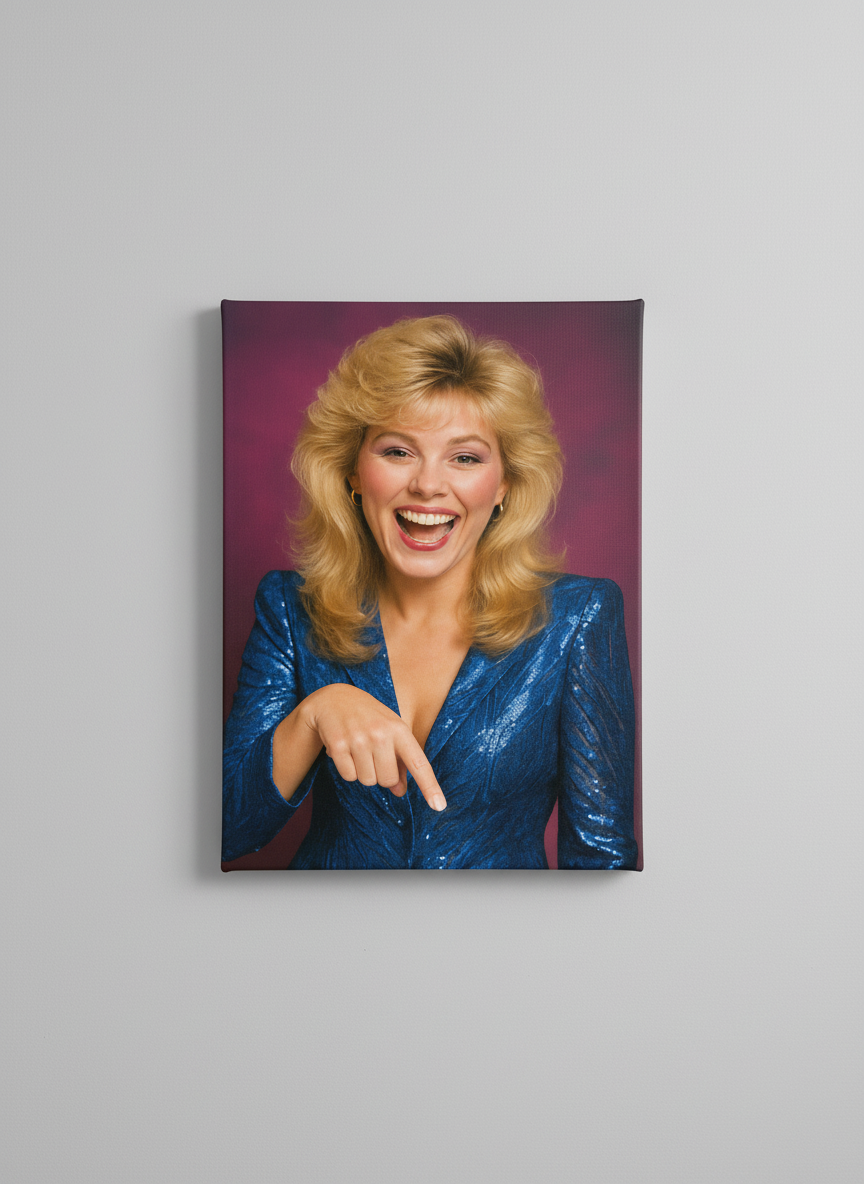“The 80s Glam Giggle: That’s It?” Canvas Wrap