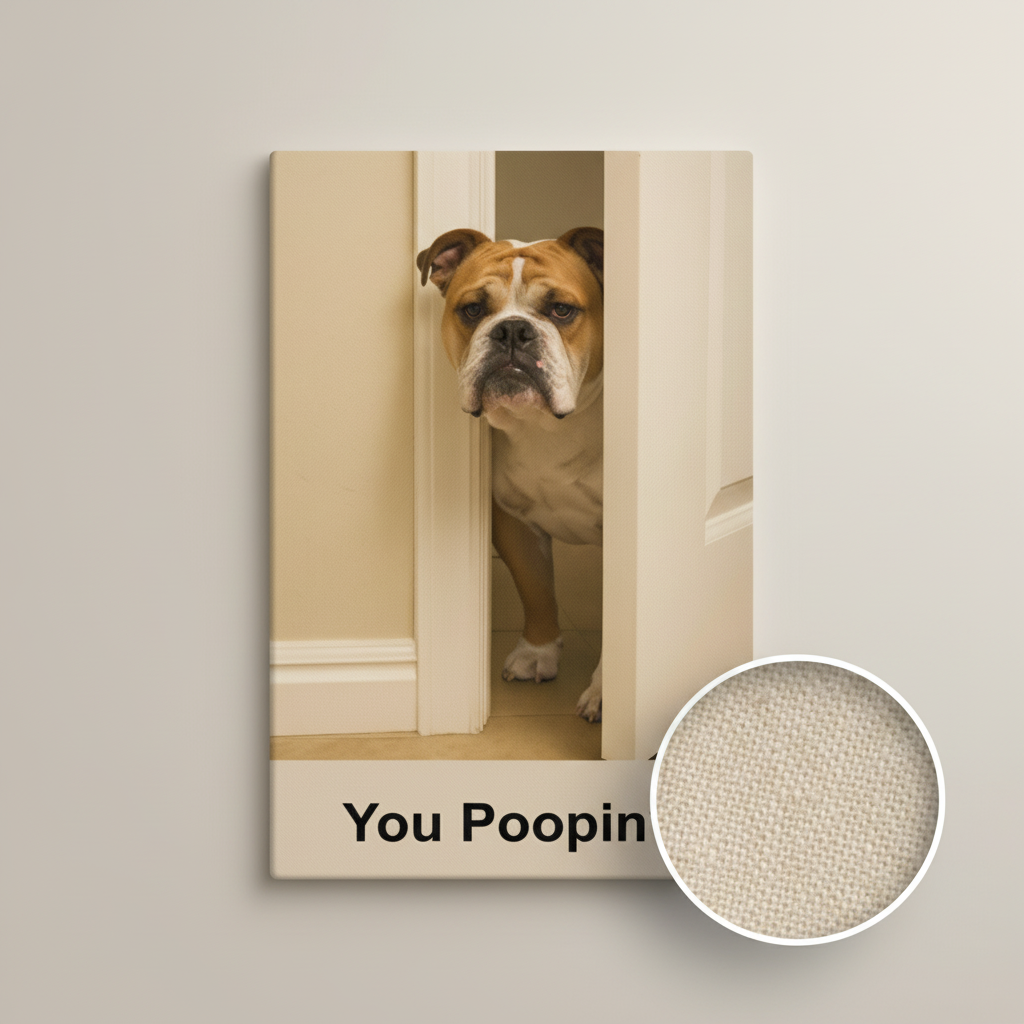You Poopin? English Bulldog Canvas Wrap