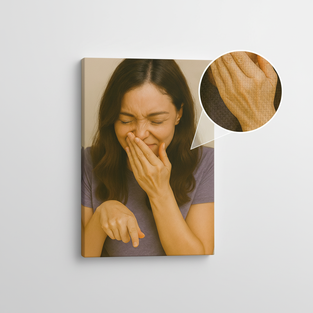 “The Laughing Lady: Size Doesn’t Matter (But Still Funny)” Canvas Wrap
