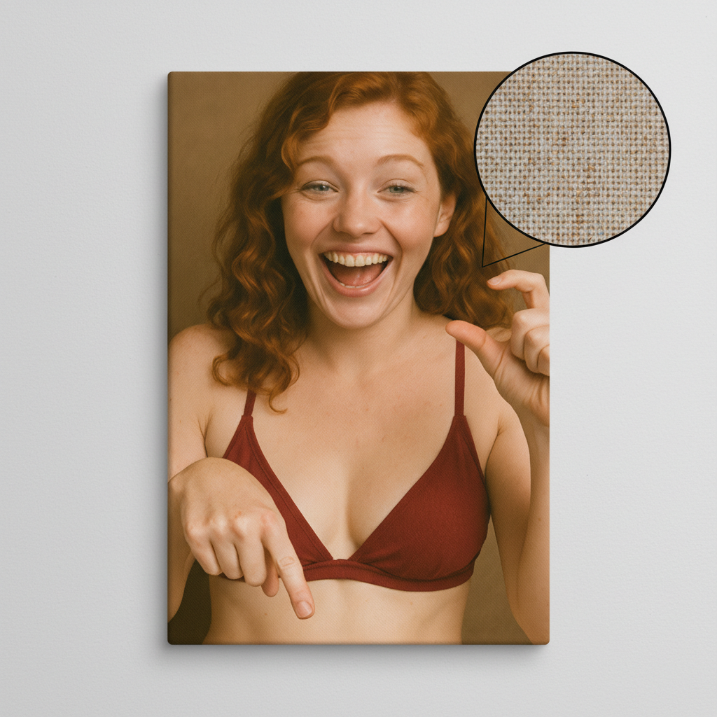 Redhead Lady Size Matters Funny Man Cave Bathroom Canvas Print