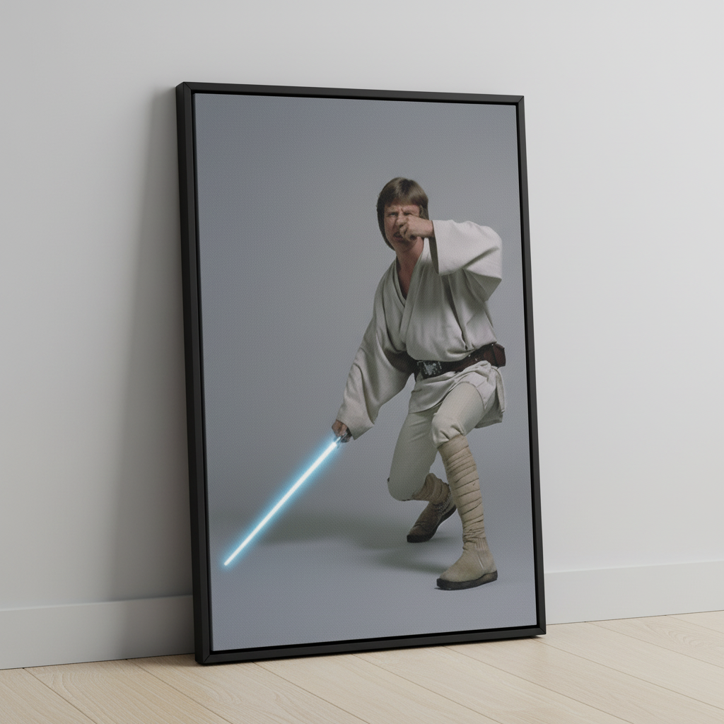 Luke Skywalker Stink Face Canvas Wrap