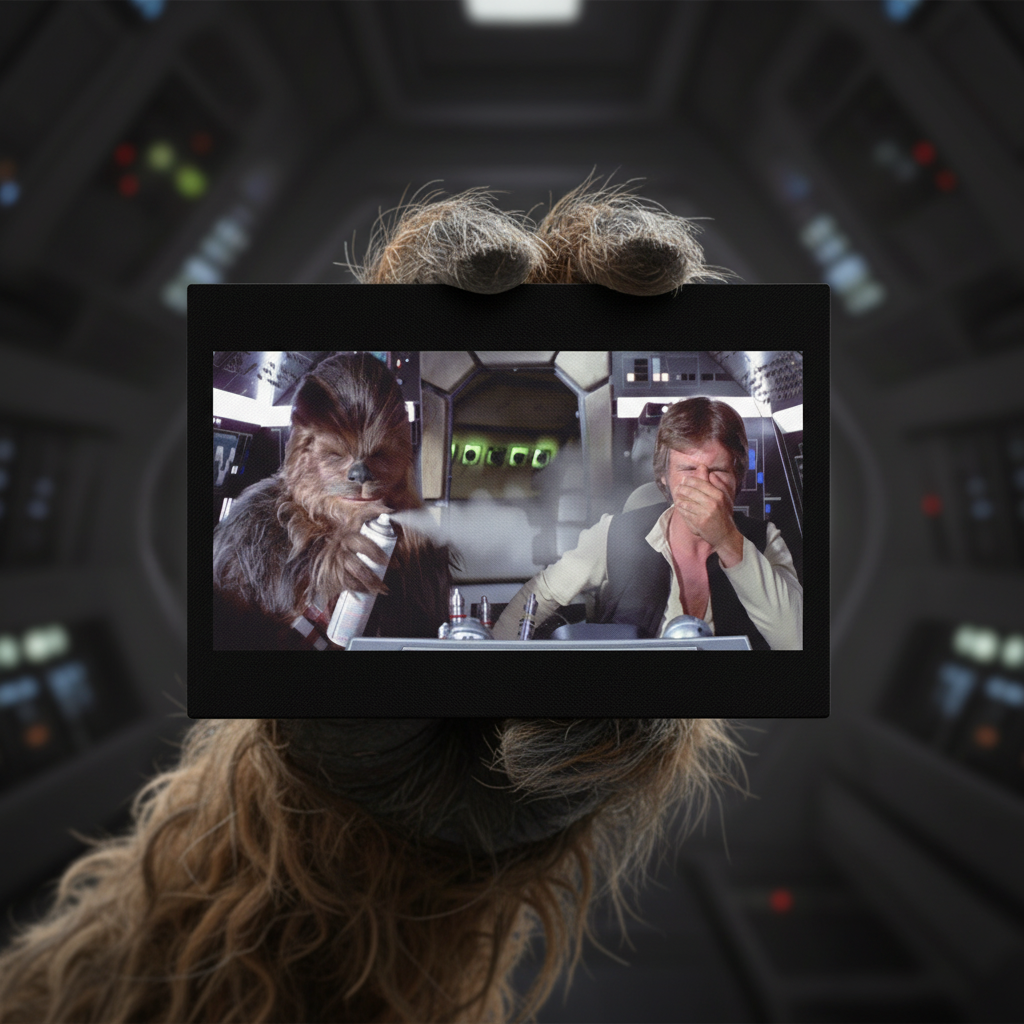 Chewbacca and Hans stink face Canvas wrap