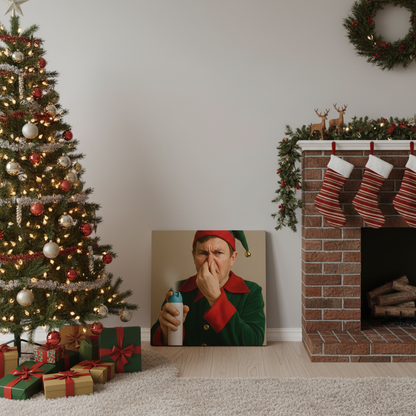 Santa's Helper Stinkface Canvas Wrap