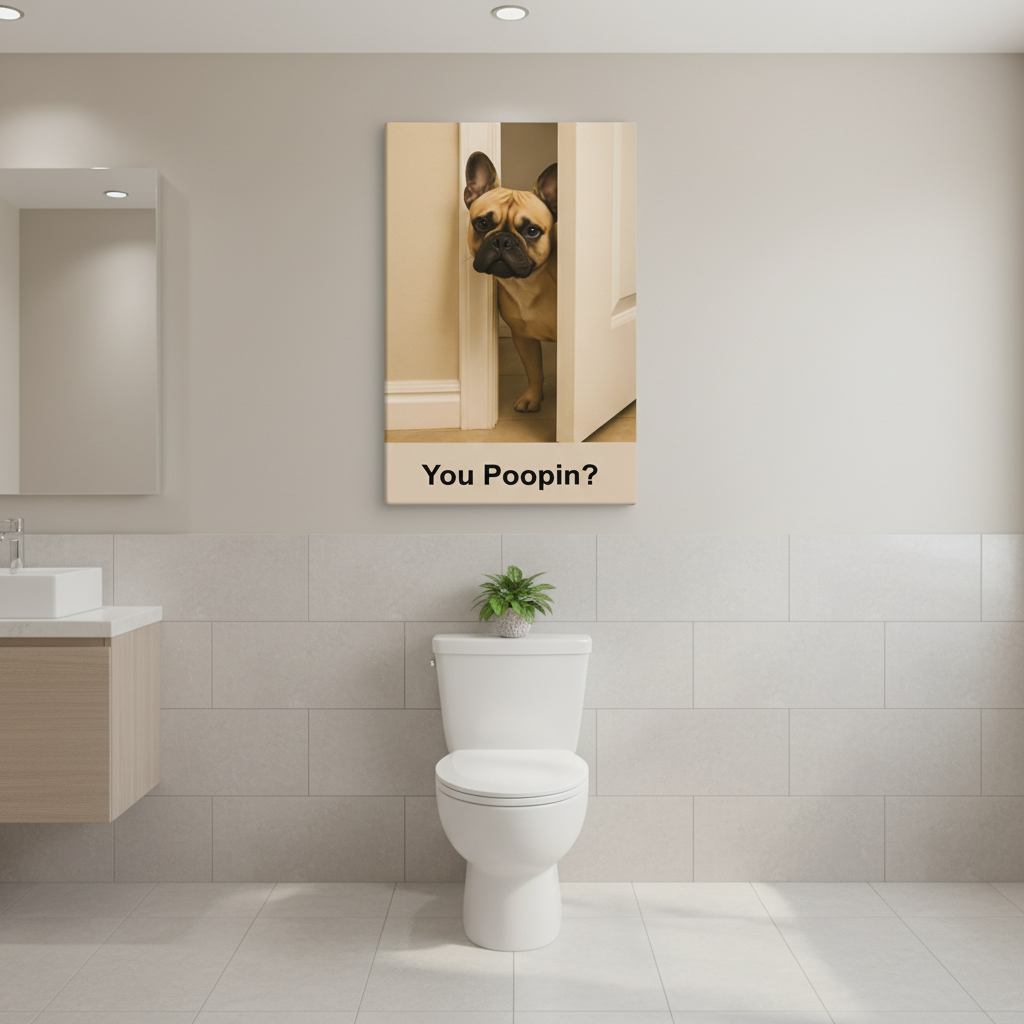 You Poopin? Frenchie Canvas Wrap