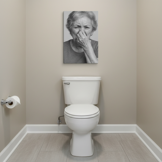 Old Lady Holding Nose