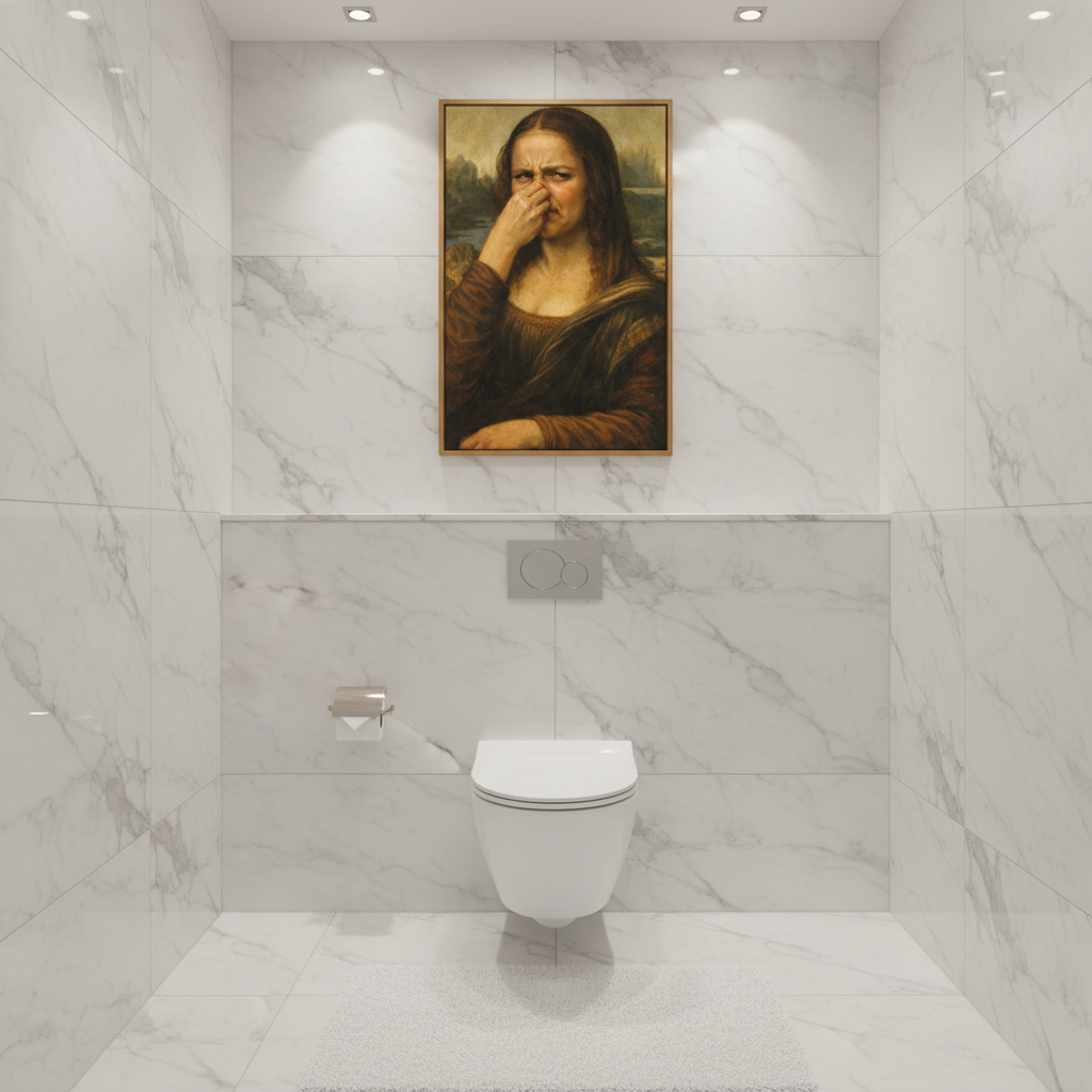 Mona Lisa Stink Face Canvas Wrap – The Smile Is Gone