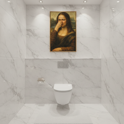 Mona Lisa Stink Face Canvas Wrap – The Smile Is Gone