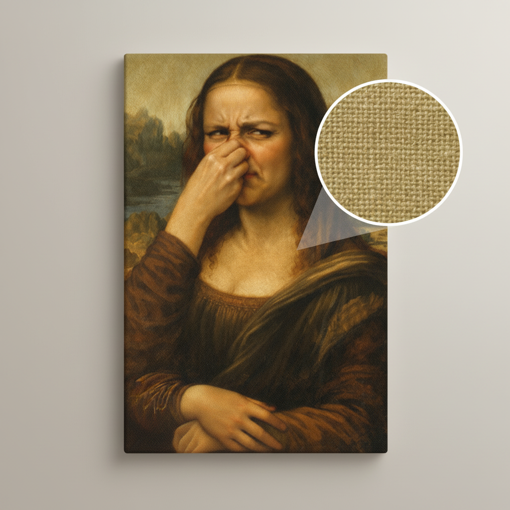 Mona Lisa Stink Face Canvas Wrap – The Smile Is Gone