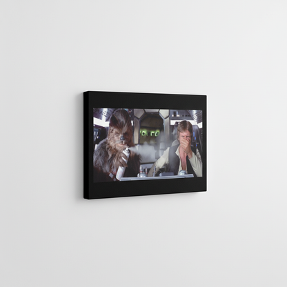Chewbacca and Hans stink face Canvas wrap