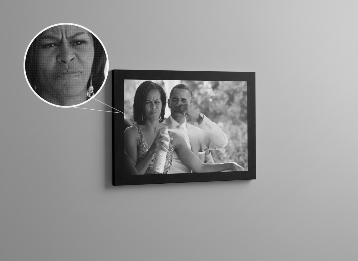 The Obamas Stink Face Canvas Wrap
