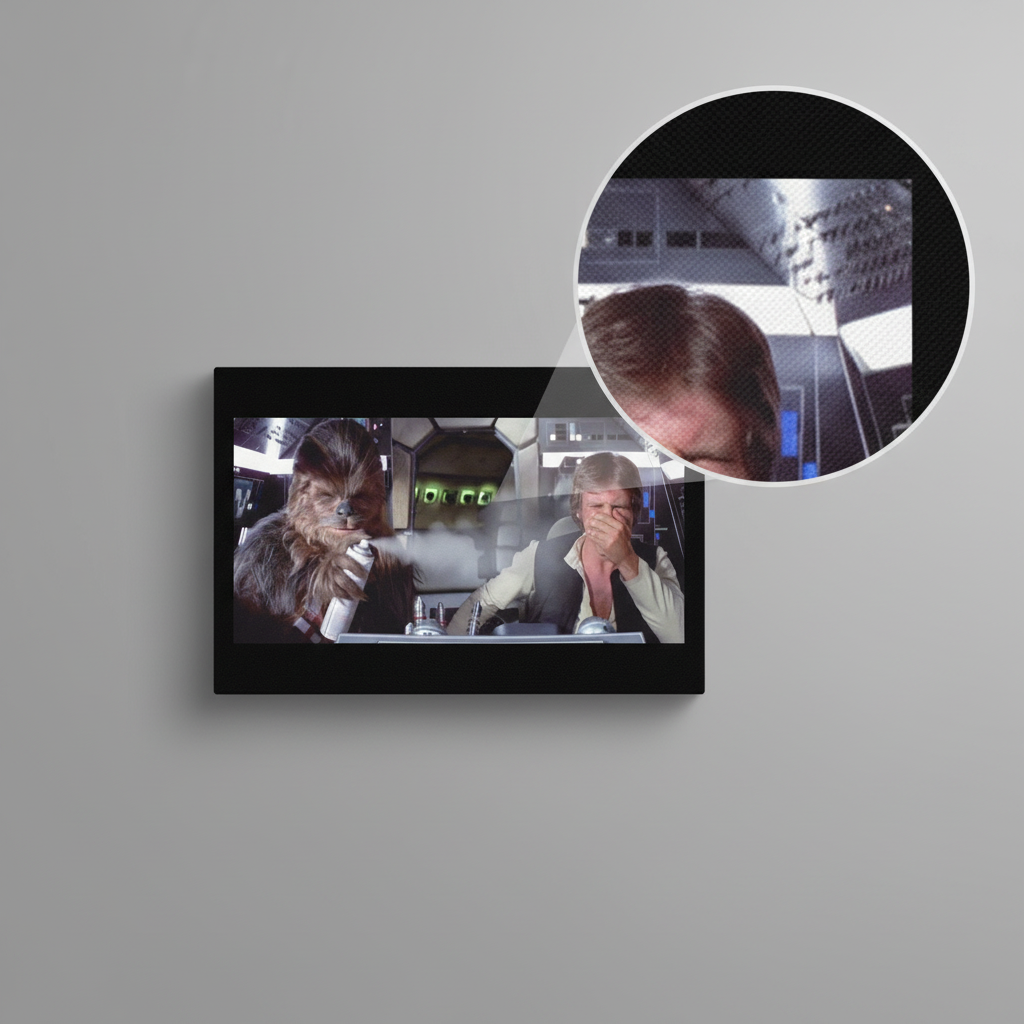 Chewbacca and Hans stink face Canvas wrap