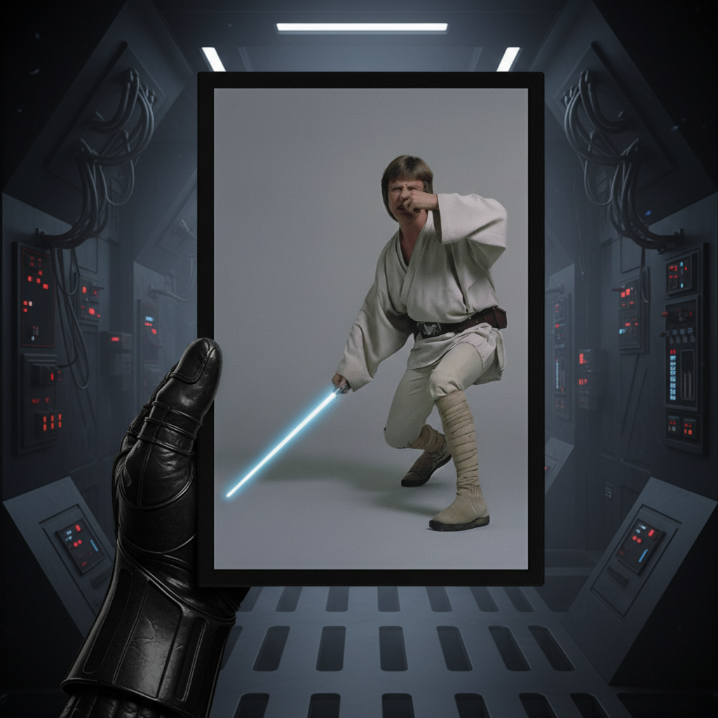 Luke Skywalker Stink Face Canvas Wrap