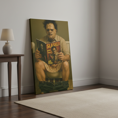 Leather Face on the toilet canvas wrap
