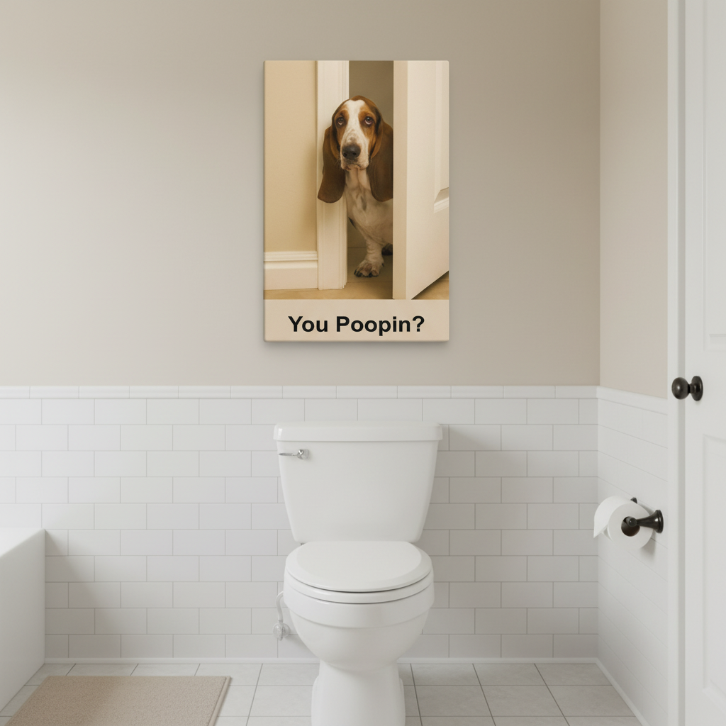 You Poopin? Basset Hound Canvas Wrap