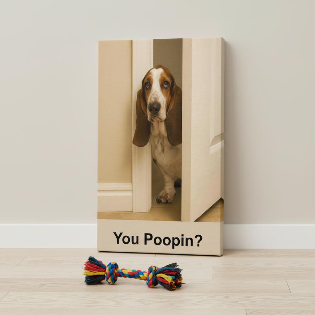 You Poopin? Basset Hound Canvas Wrap