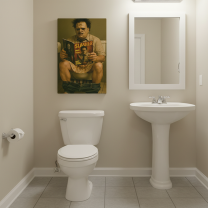 Leather Face on the toilet canvas wrap