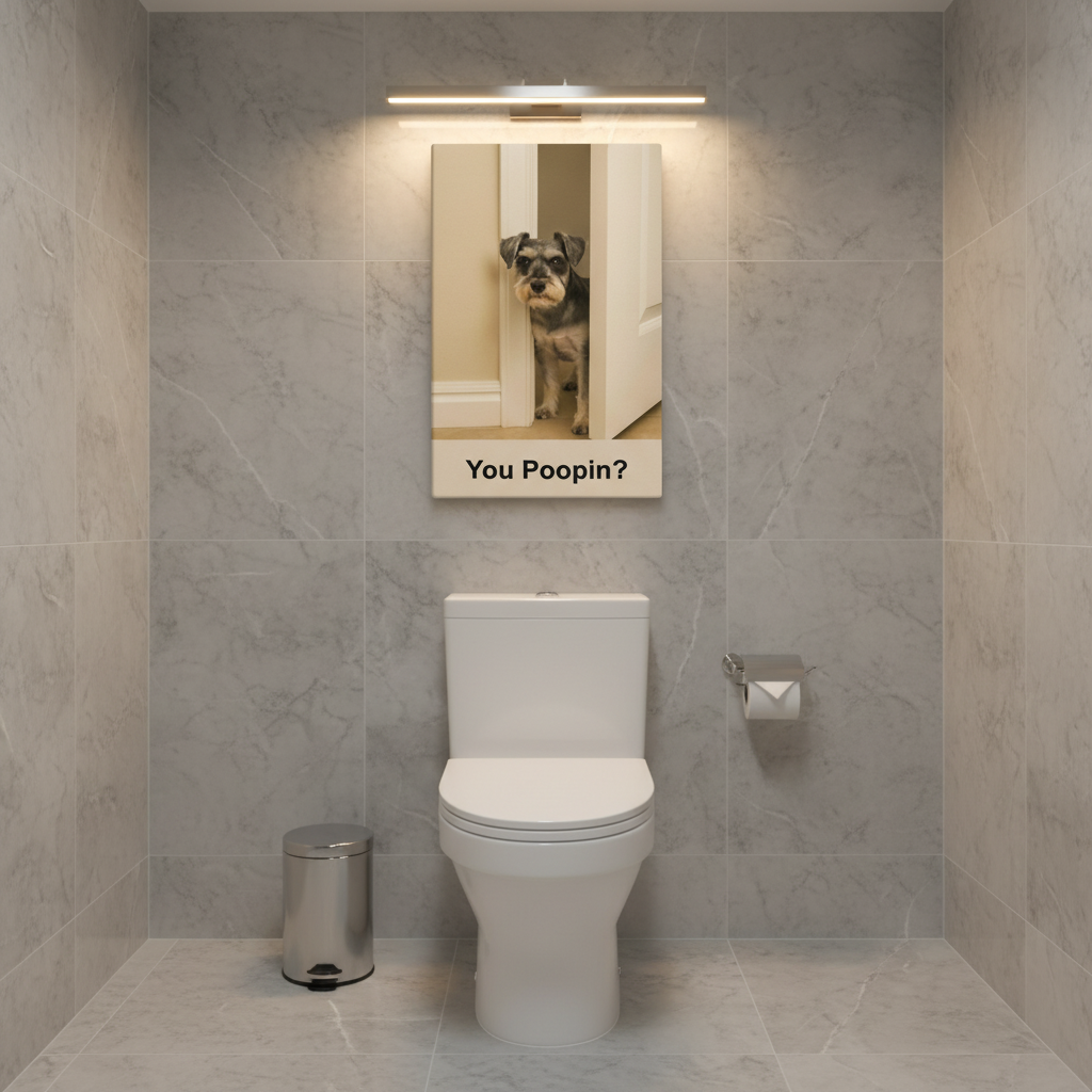 You Poopin? schnauzer Canvas Wrap