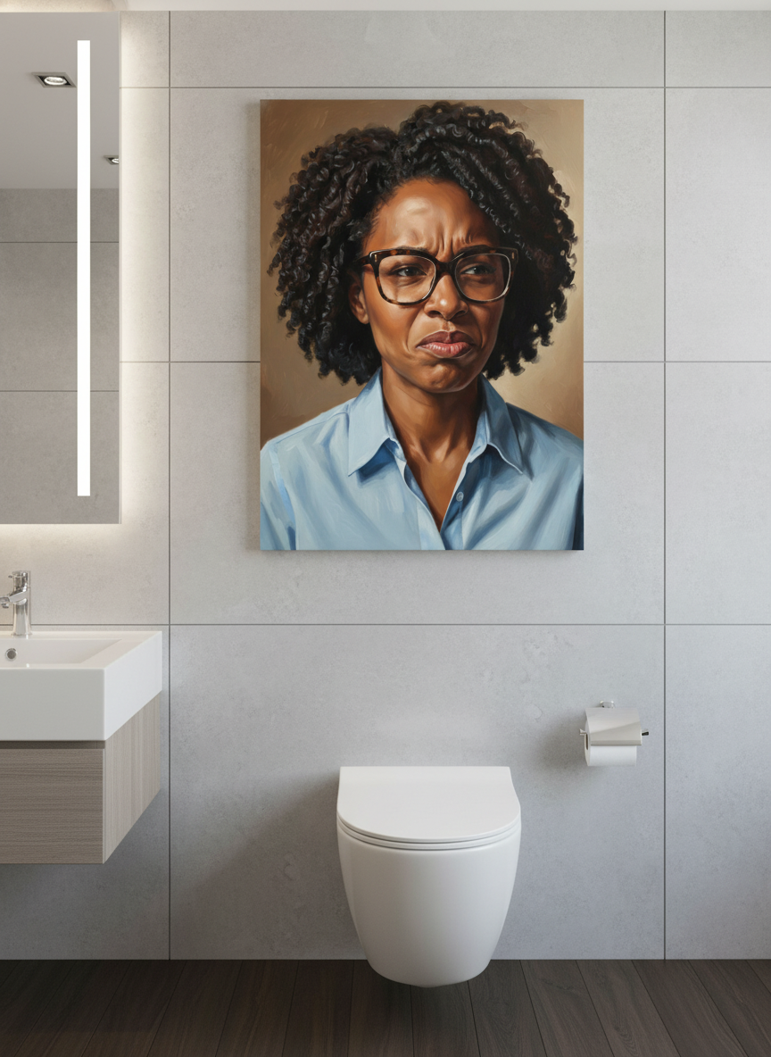 African American Lady Stink Face 2 – Sassy Bathroom Wall Art 3 Sizes to choose from.