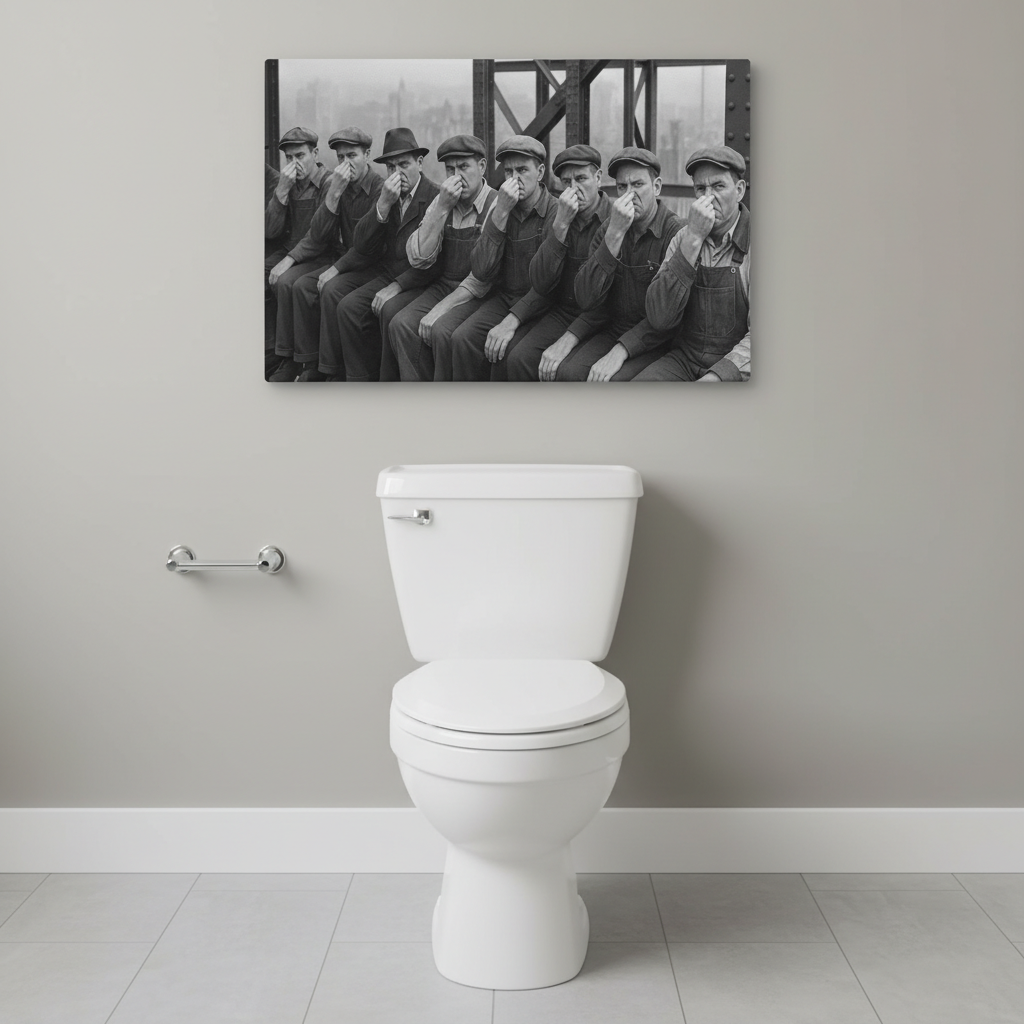 Men at Lunch Stink Face Canvas Wrap