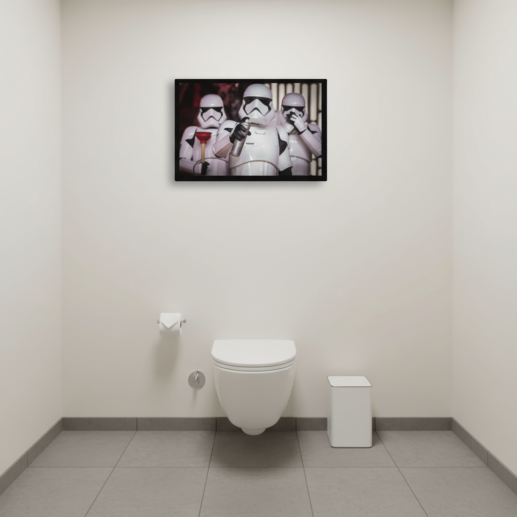 Storm Troopers Bathroom Help Canvas Wrap
