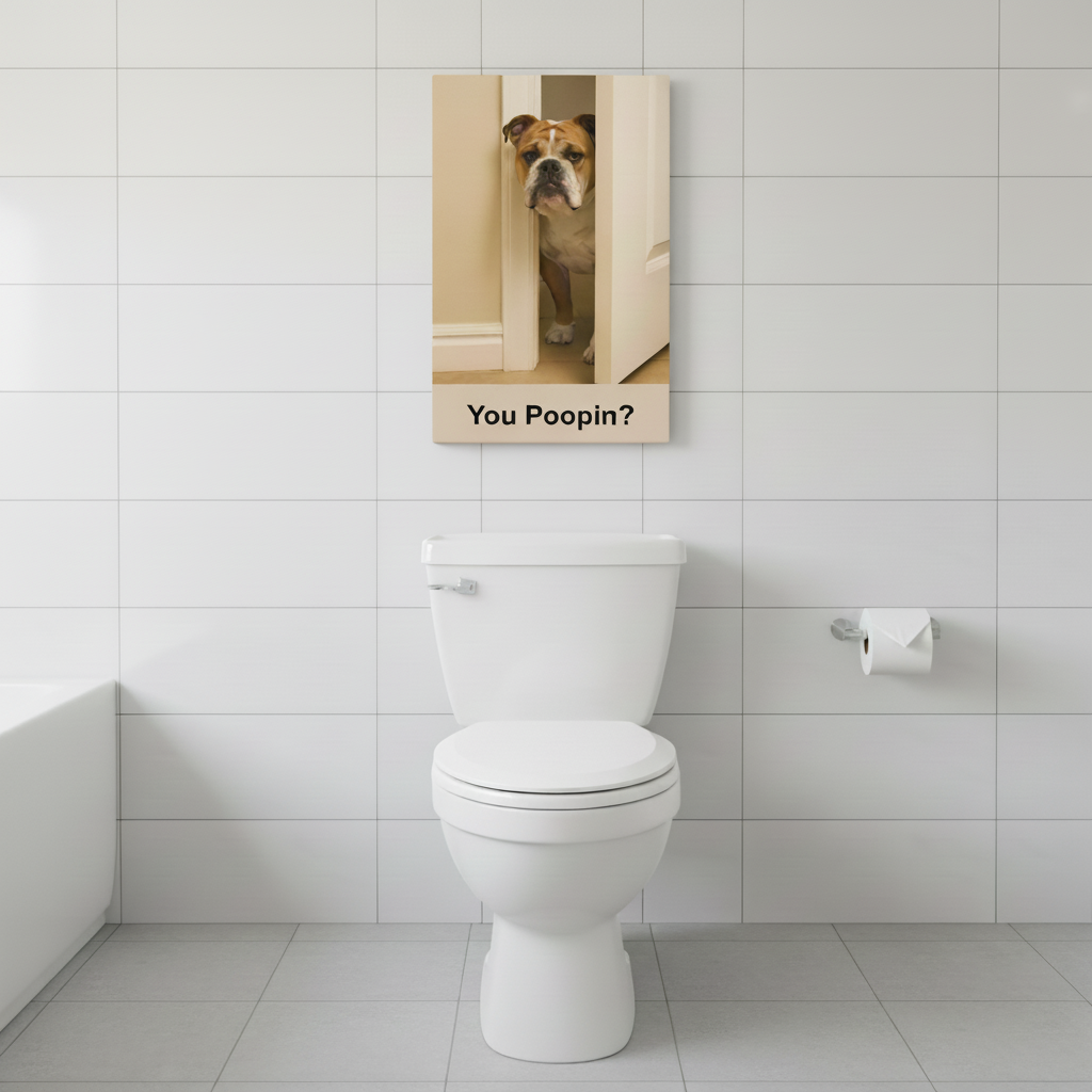 You Poopin? English Bulldog Canvas Wrap