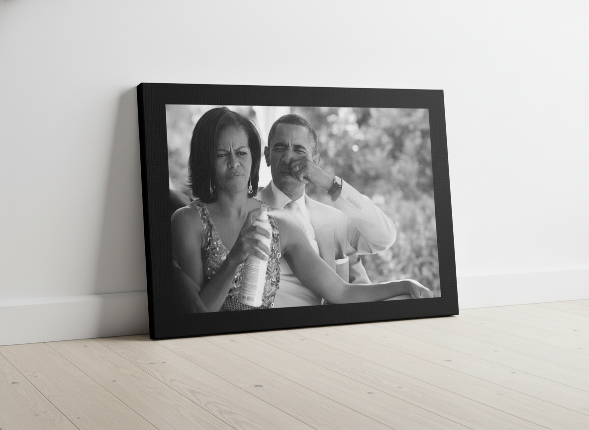 The Obamas Stink Face Canvas Wrap