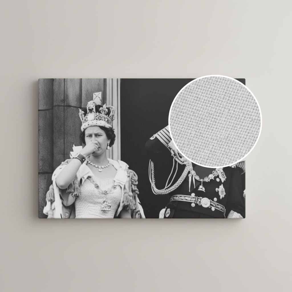 Queen Elizabeth Wedding Stink Face Canvas Wrap