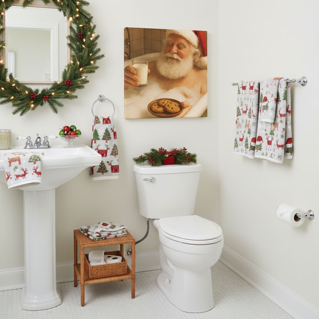 Santa Bubblebath Canvas Wrap – Rub-a-Dub-Dub, Santa in the Tub