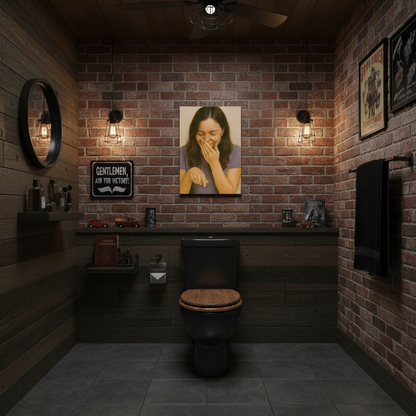 “The Laughing Lady: Size Doesn’t Matter (But Still Funny)” Canvas Wrap