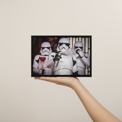 Storm Troopers Bathroom Help Canvas Wrap