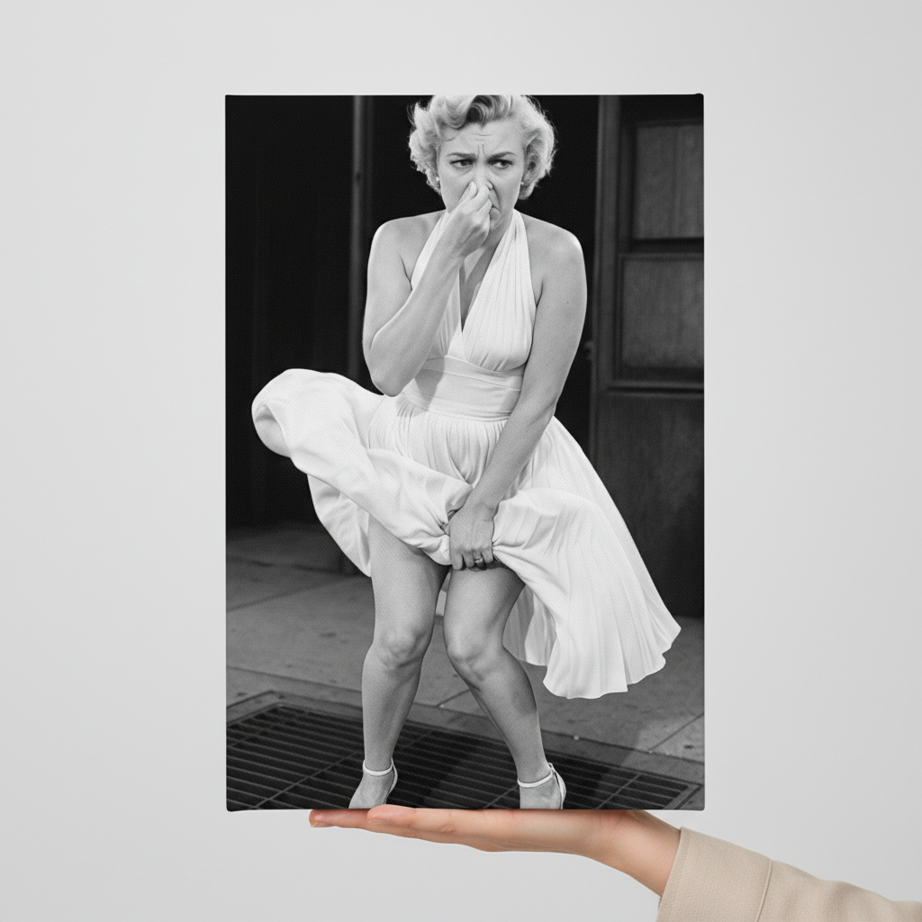 Marylin Monroe Stink Face Canvas Wrap
