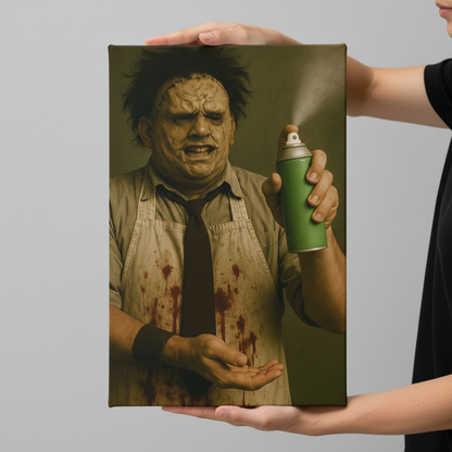 Leather Face spraying Air Freshener Canvas Wrap