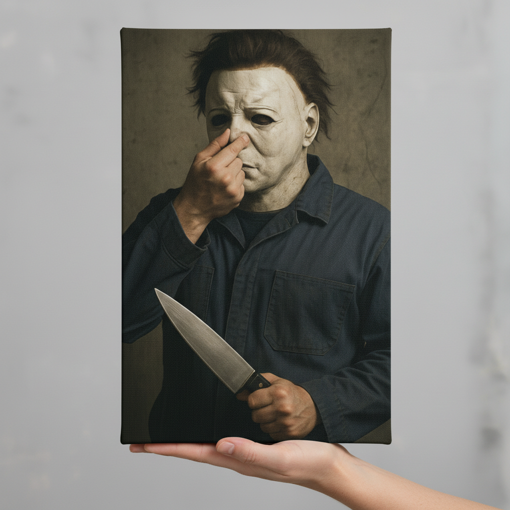 Michael Myers Stink Face Canvas Wrap