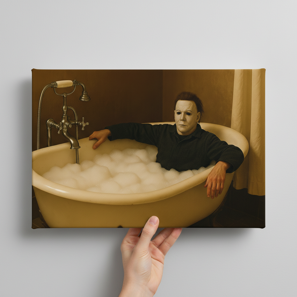 Michael Myers Bubble Bath Canvas Wrap