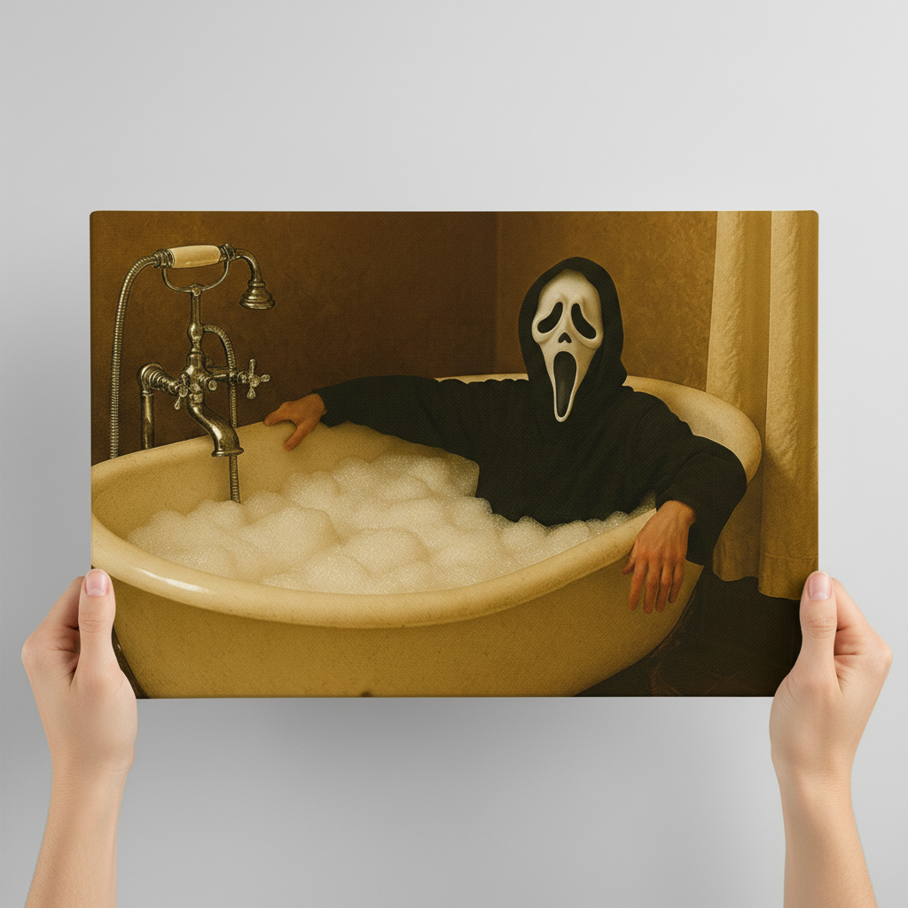 Scream Bathtub Canvas Wrap