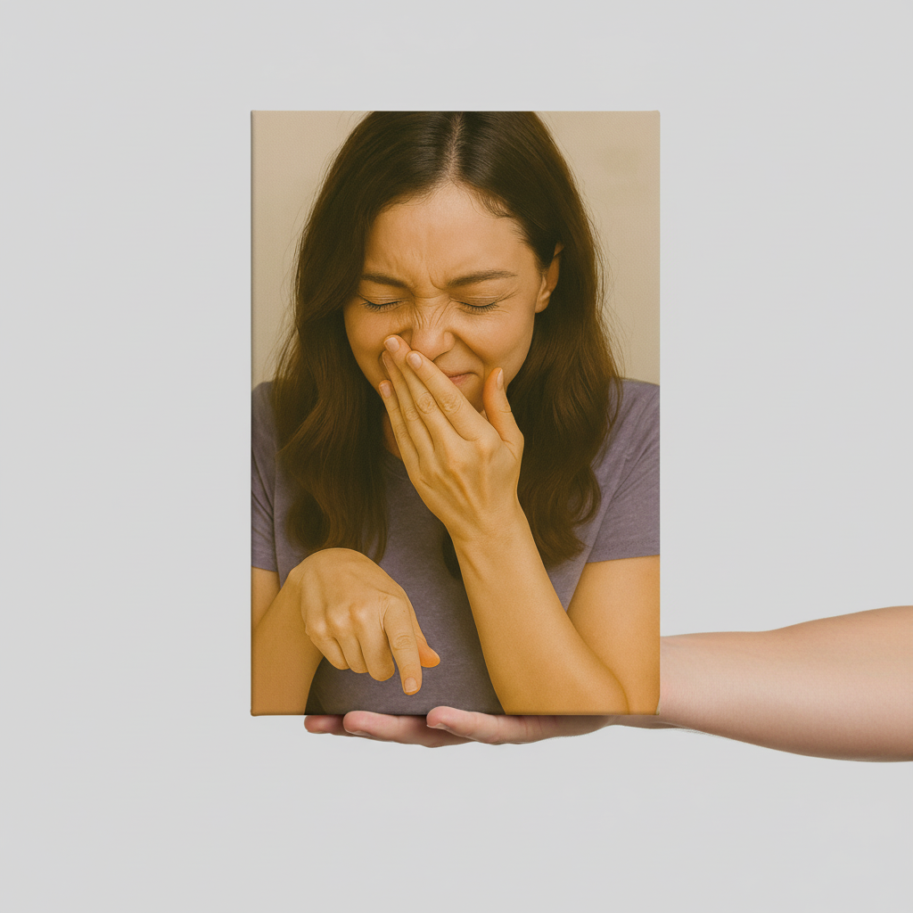 “The Laughing Lady: Size Doesn’t Matter (But Still Funny)” Canvas Wrap