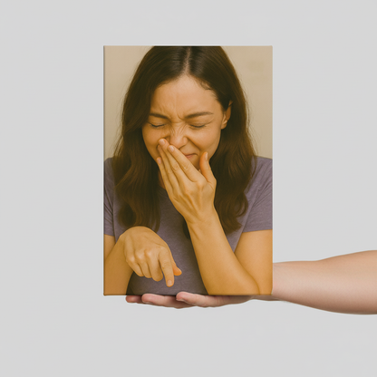 “The Laughing Lady: Size Doesn’t Matter (But Still Funny)” Canvas Wrap