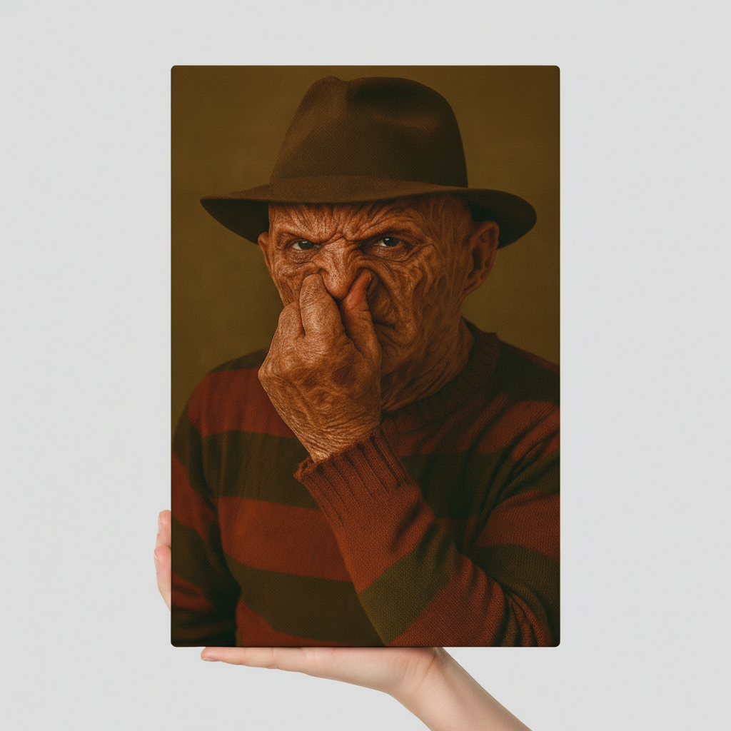 Stink Face Freddy Funny Halloween Canvas Wrap