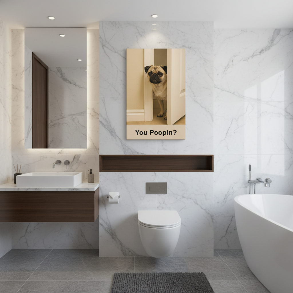 You Poopin? Pug Canvas Wrap