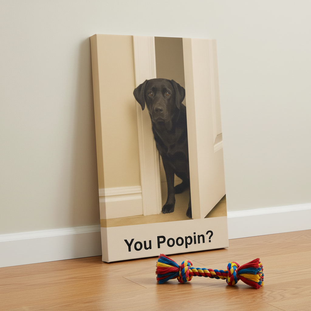 You Poopin? Black Lab Canvas Wrap