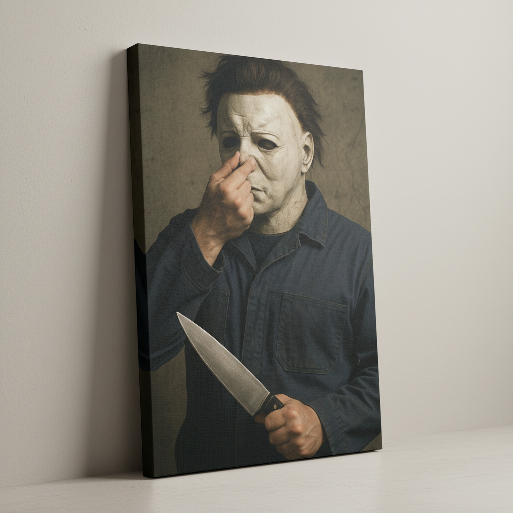 Michael Myers Stink Face Canvas Wrap