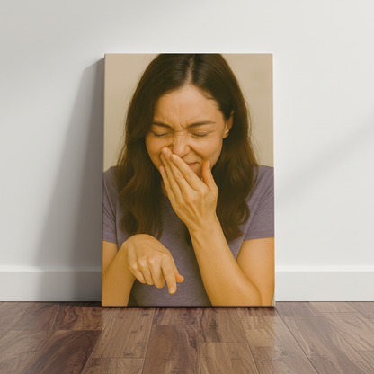 “The Laughing Lady: Size Doesn’t Matter (But Still Funny)” Canvas Wrap