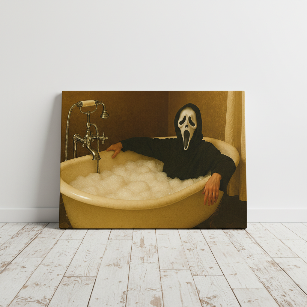 Scream Bathtub Canvas Wrap